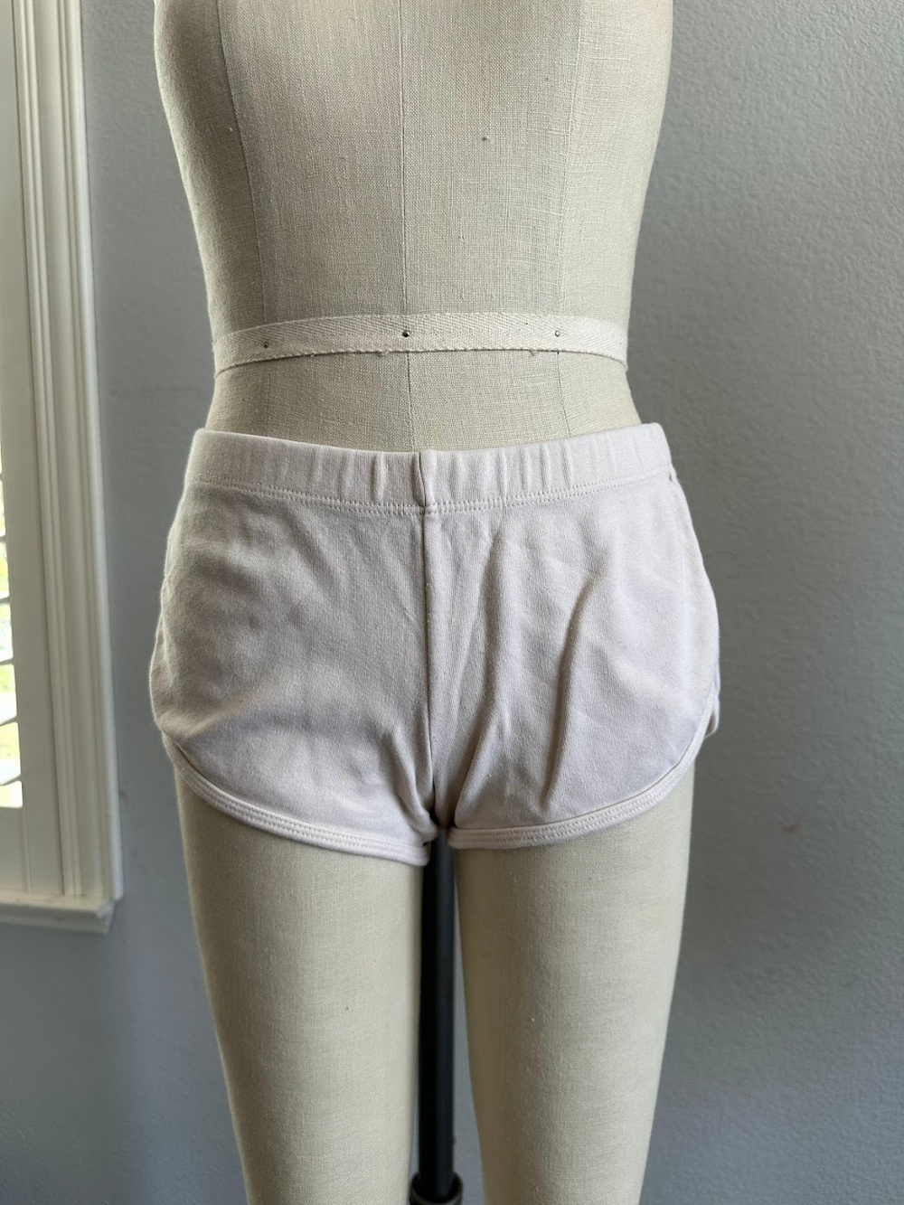 American Apparel Beige Cotton Shorts Elastic Waist Size XS